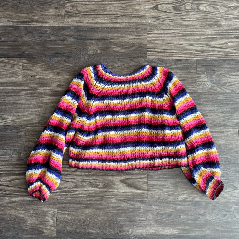 Zara rainbow knit sweater